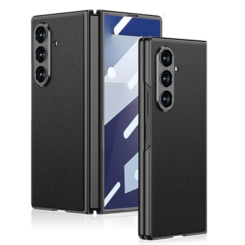 Protection Samsung Galaxy Z Fold 7 étui cuir fin noir mat