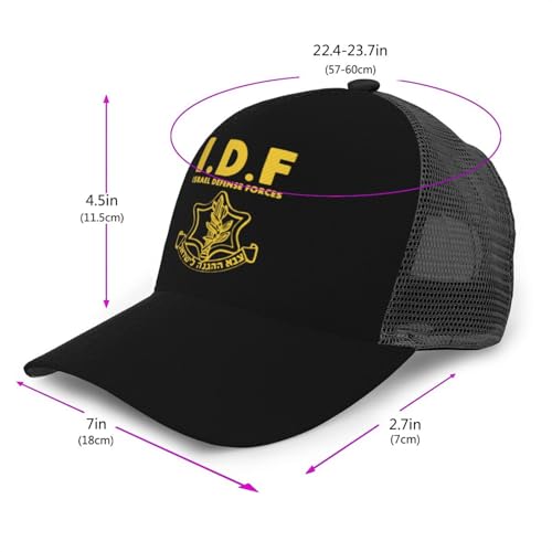 IDF Israel Defense Forces Mesh Baseball Cap - Classic Adjustable Peaked Cap, Trucker Hat for Men and Women3
