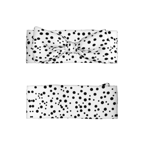 Black And White Polka Dot Baby Bow Headband â€“ Delicate Cute Hair Accessories for Newborns, Infants, Toddlers â€“ Skin-friendly Hairband2
