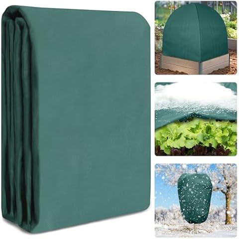 UQM 10 X 50 Ft Plant Covers Freeze Protection, 1.9oz/Yd² Thickened Frost Cloths Blankets for Outdoor Plants, Frost Protection Plant Cover for Winter Vegetables Plants Raised Bed Cover