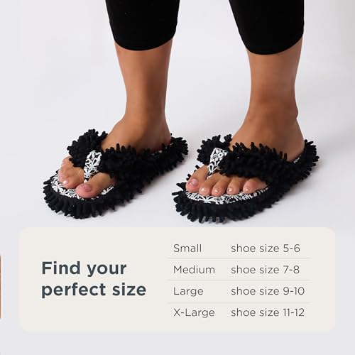 Snoozies Fuzzy Flip Flop Pedicure Slippers for Women Indoor, Washable Fluffy Thong Slippers, Comfortable Open Toe House Slippers Non-Skid Sole, Spa Gifts4