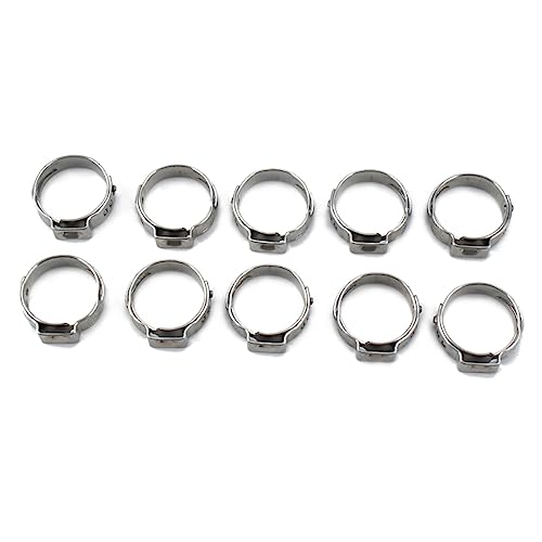 CRAFTHROU 10Pcs Braçadeiras De Mangueira De Aço Inoxidável Prateado Braçadeira De Mangueira De Aço I