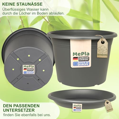 MePla Blumentopf Cilindro - runder Pflanzkübel - wetterfestes Pflanzgefäß - UV-beständiger Blumenkübel - Pflanzentopf - Kübel - Ø 80 - Anthrazit