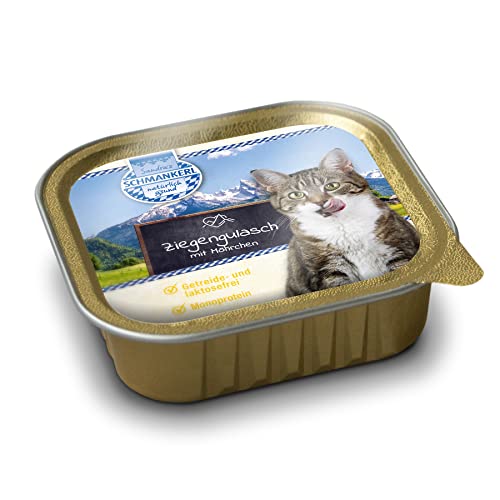 Sandras Schmankerl Nassfutter für Katzen Ziegengulasch 16 x 100g. | getreidefrei | Monoprotein