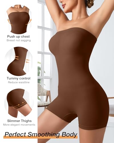 Image of Strapless Shapewear for Women Seamless Shapewear Tummy Control Strapless Bodysuit