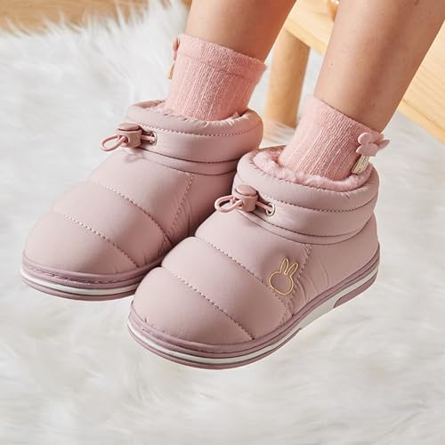 Toddler Baby Boys Girls Warm House Boots Kids Slippers Fuzzy 𝗙𝐮𝗿 Lined Comfy Flat Bottom Big Girl Winter Boots Size 42