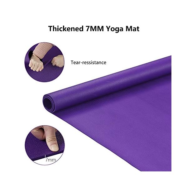 HYD-PARTS Large Exercise Mat for Home Gym Workout,Non-Slip Workout Mats for Home Gym Flooring Yoga Mat Durable Cardio Fitness Mat (Purple)