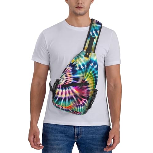 Mochila cruzada urbana estilo Tie Dye negra miniatura 7