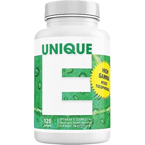A.C. Grace Company UNIQUE E Mixed Tocopherols 120 Soft Gels, Supports Healthy Brain Function, General Health, and Aging Support, All-Natural Vitamin E and Kosher Cover