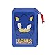 Sonic The Hedgehog - SEGA Unisex Kinder 06677 Gefülltes Dreifach-Federmäppchen Sight, Blau, Einheitsgröße