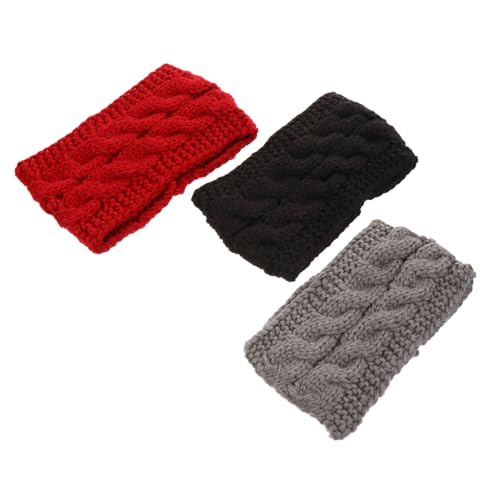 WOFASHPURET 3pcs Knit Headband Warm Acrylic Hair Band Ear Warmer Wide Headwear for Girls