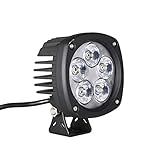 Lightronic 4” Square Utility LED Work Light, Super Bright 6000K White SPOT Beam Compatible with Caterpillar, Case IH, John Deere Tractors, Construction & Industrial Vehicles, IP69 Waterproof, 1-Pack