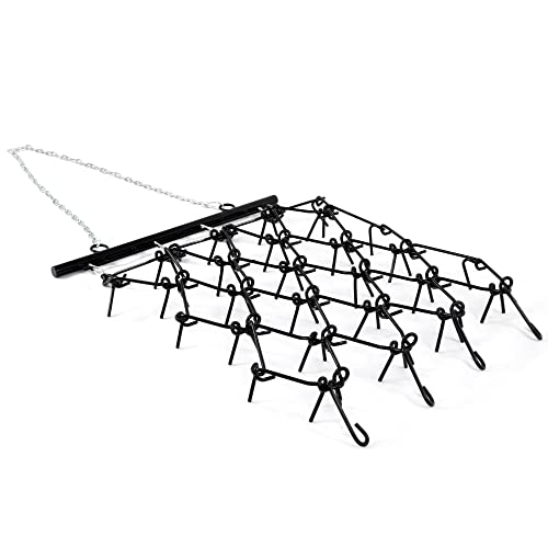 YITAMOTOR 4'x 4' Heavy Duty Drag Harrow, 3/8in Tines, Black 4FTx4FT