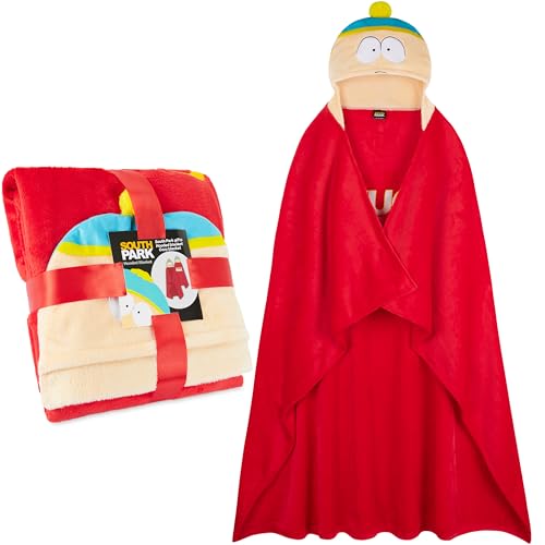 Get Trend South Park Manta con Capucha Adultos y Adolescentes 130x150 cm, Manta Polar Cálido y Acogedor para Sofá, Cama, Ideas de Regalos (Rojo South Park)