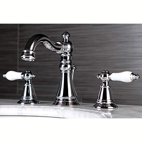 Mélangeur lavabo 3 trous Kingston Brass chrome brillant style rétro