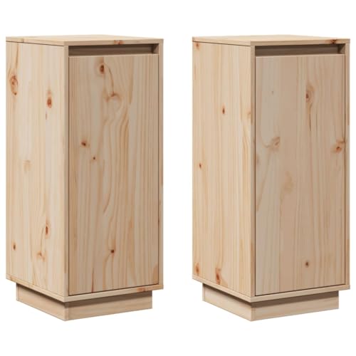 vidaXL Credenze 2 pz 31,5x34x75 cm in Legno Massello di Pino
