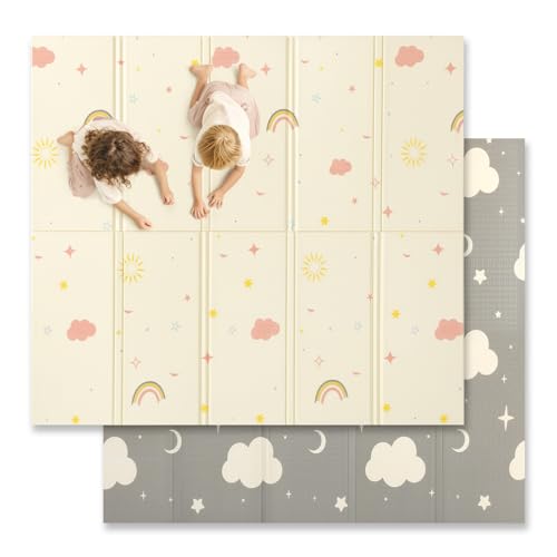 Extra Large Foldable Play Mat, 79x71x0.6 Inch Reversible Baby Play ...