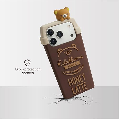 Image of amazon basics Cute 3D Latte Coffee Silicone Phone Case for iPhone 17 Pro Max | Soft Protective Cartoon Back Cover | iPhone Back Case for iPhone 17 Pro Max