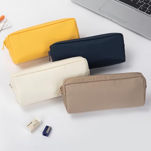 Image of Color Pencil Case Simple Oxford Fabric Bag for Student Lightweight Design (Khaki,Oxford Fabric)