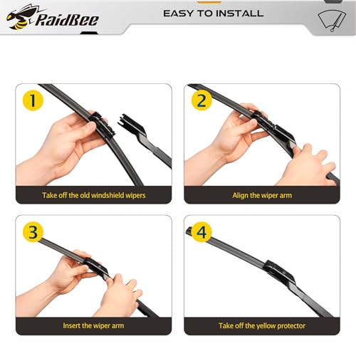 Image of Raidbee Windshield Wiper Blades Replacement for | Mazda CX-5 2017-2025 CX-9 2016-2023 Genuine OEM Quality 2 Pack