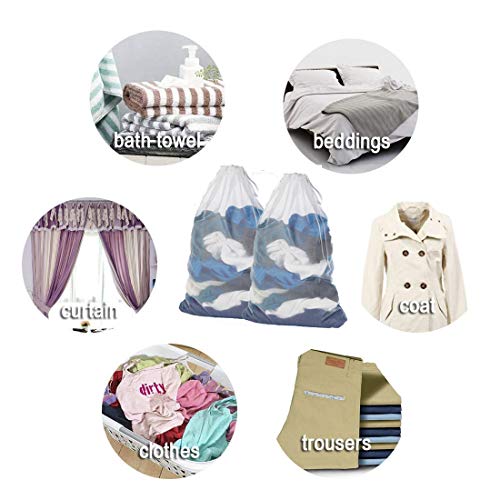 DoGeek Mesh Laundry Bag - White Wash Bag - Washing Bags for Washing Machine Large Laundry bags Laundry Net (Size:60 x90cm) (1 pcs) - Image 7