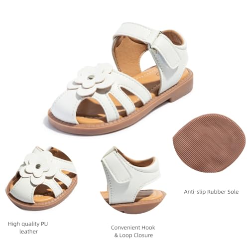 Toddler Girls Flower Sandals Summer Open Toe Flats Princess Dress Shoes for Beach Party Wedding School2