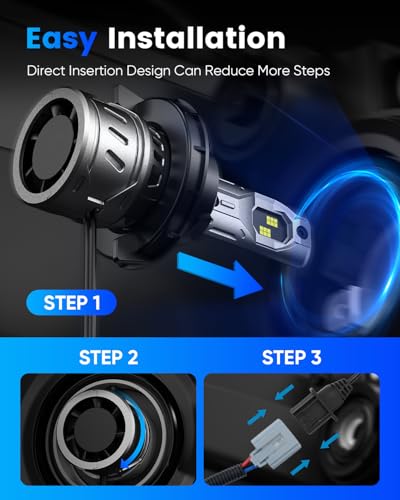 Image of NOVSIGHT H13 /9008 Bulbs Upgraded, 400% Brightness H13 Fog Bulbs, Quick Installation 9008, Pack of 2
