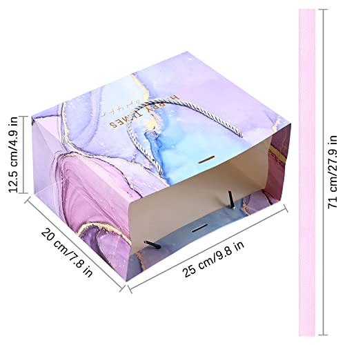 Image of JMANNI Gift Bags, 3PCS Medium Size with Bow Ribbon, Portable Paper Gift Bag, Marble Pattern, for Any Occasion, Including Christmas, Wedding, Party, Mother's Day