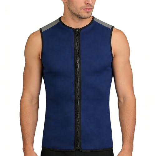 Chaleco térmico sin mangas de neopreno de 3mm, unisex, con cremallera, para buceo, natación, surf y snorkel (Talla S) miniatura 1