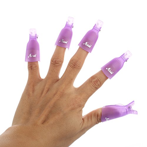 Jhtceu 10PCS professionale in plastica acrilica nail art soak off clip Cap accessori bellezza Remover Wrap Tool UV gel Polish