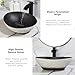 Focitland Stone Bathroom Sink Basin with Waterfall Faucet and Pop-up Drain Combo,16 Inch White Vessel Sink Above Counter Hand-Carved Oval Bathroom Vessel Sink Bowl