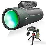 IBQ 12x55 HD Monocular for Adult with Tripod Hand Strap Smartphone Adapter, Waterproof Monocular Telescope High Powered with BAK4 Prism & FMC Lens for Camping Travel Hiking Bird Watching Hunting
