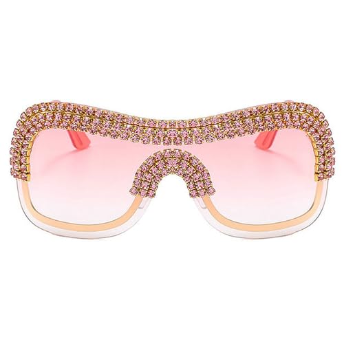 COTIA Luxury Diamond Chain Oversized Y2k Sunglasses Women Metal Rimless Square Vintage Rhinestones Punk Sun Glasses