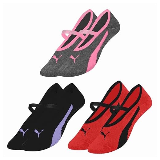Kit 03 Pares Meias Sapatilha Puma Antiderrapante Pilates Feminino Adulto | KIT - A | 34-39