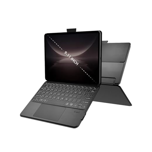 Universal Keyboard Case for 9-11 Inch Tablets, Dual Bluetooth Detachable Keyboard for Android Tablets/iPads/Galaxy Tabs, Magnetic Backlit Keyboard with Washable Adhesive Mount&Any-Angle Stand&Trackpad