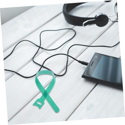 BESTYASH 100 piezas de bridas de gancho y bucle para cables para electrónica reutilizables, organizadores de cables verdes 12 mm x 300 mm miniatura 5