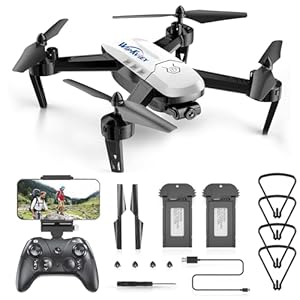 Wipkviey T6 drone avec caméra 1080P – Avec vidéo en direct WiFi, maintien de l&rsquo;altitude, Flip 3D, capteur de gravité, Contrôle gestuel, Commande vocale, drones Fpv pour enfants adultes débutants