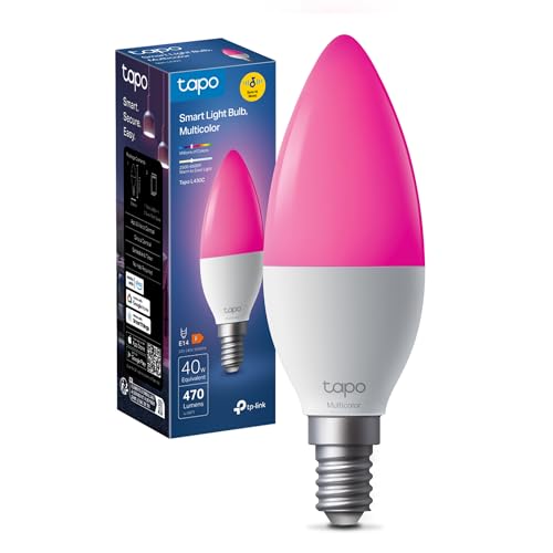Tapo L430C Lampadina Alexa E14 Multicolore e Dimmerabile a Doppio Strato, 2500-6500K, Sync-to-Music,Illuminazione Automatica del Bioritmo, Programazione & Timer,Compatibile con Alexa e Google