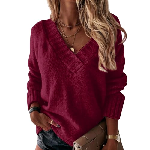 Cable Knit Sweater Women Business Casual V Neck Long Sleeve Knit Sweater - image 1