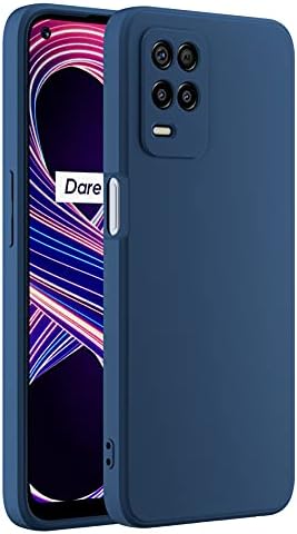 Cresee Compatible with Realme 8 5G Case, Thin Silicone Cover with Microfiber Interior Camera Protection Anti-Scratch Slim Fit Flexible Phone Case for Realme 8 5G, Blue