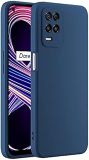 Cresee Compatible with Realme 8 5G Case, Thin Silicone Cover with Microfiber Interior Camera Protection Anti-Scratch Slim Fit Flexible Phone Case for Realme 8 5G, Blue