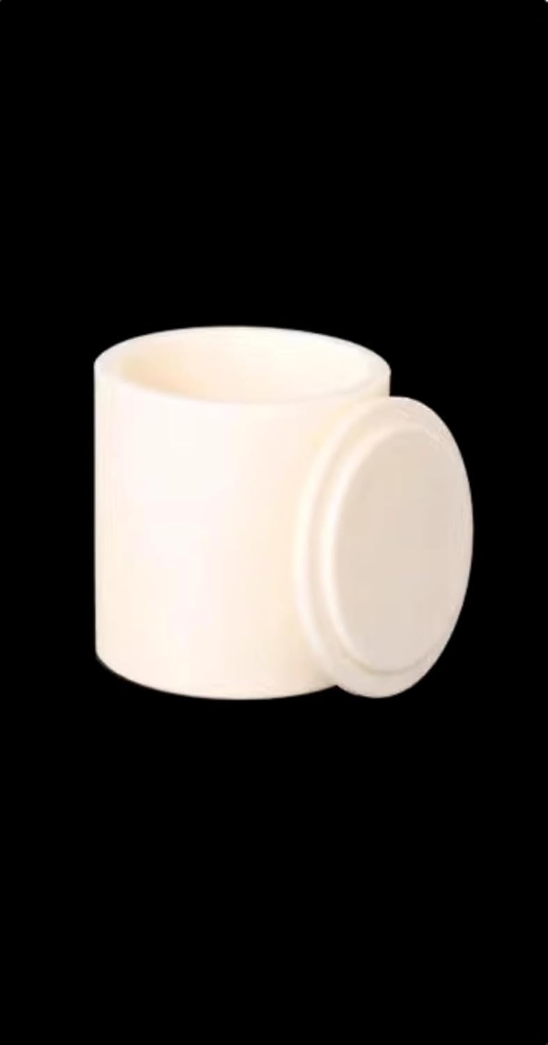 99% Alumina Ceramic Crucible with Lid, Cylindrical High-Temperature Corundum Container for Laboratory Heating, Muffle Furnace Use, ?4–230 mm Options (φ125x150mm 1350mL Disc Cap)