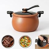【30% Faster Steam Circulation】Upgrade your meal prep with this advanced micro pressure cooker. By utilizing dual steam circulation, it cooks soups and grains significantly faster than conventional methods, locking in essential nutrients and authentic...
