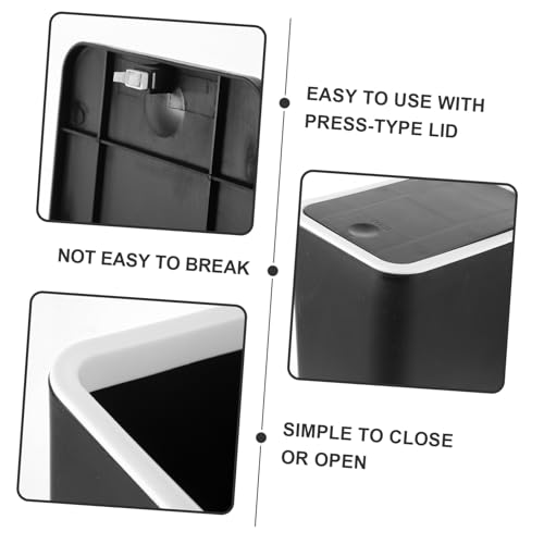 Papelera para dormitorio y vestidor con tapa a presión cubo de basura elegante para oficina 5