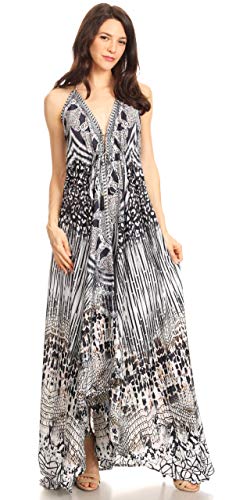 Image of Sakkas Lizi Womens Maxi High-Low Halter Handkerchief Long Dress Beach Party