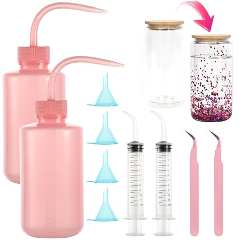 10 Pcs DIY Snow Globe Tumbler Kit - DIY Tool Set for Glitter, Seq...