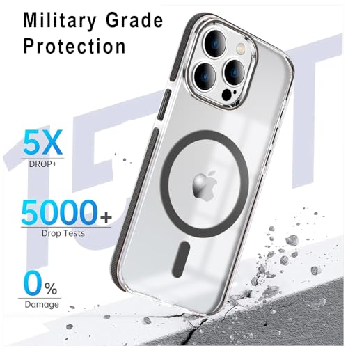 Image of MINTZZ ️ for iPhone 15 Pro Max Case, Compatible with MagSafe, Military-Grade Protection, Yellowing Resistant, Scratch-Resistant TPU Back, Magnetic Phone Case for iPhone 15 Pro Max, Clear Black