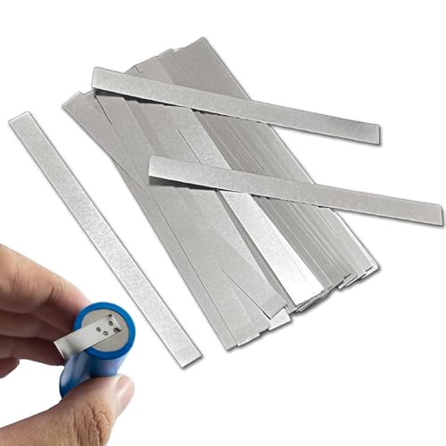 Nickel Strip, 99.8% Pure Nickel Strips for Battery Welding Battery Soldering Tab Nickel Solder Tab for Lithium Ion Battery Pack Assembly and Spot Welding - 50pcs