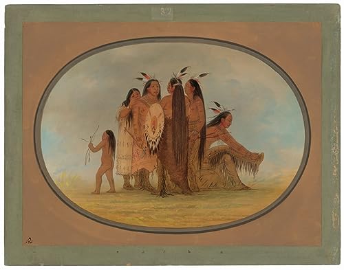 Four Mandan Warrioriess affiche George Catlin pour habiller un grand mur vide de salon 60x90cm