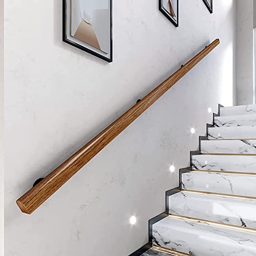 Rampe d'escalier en bois pour aménagement PMR et sécurisation de couloir mural
